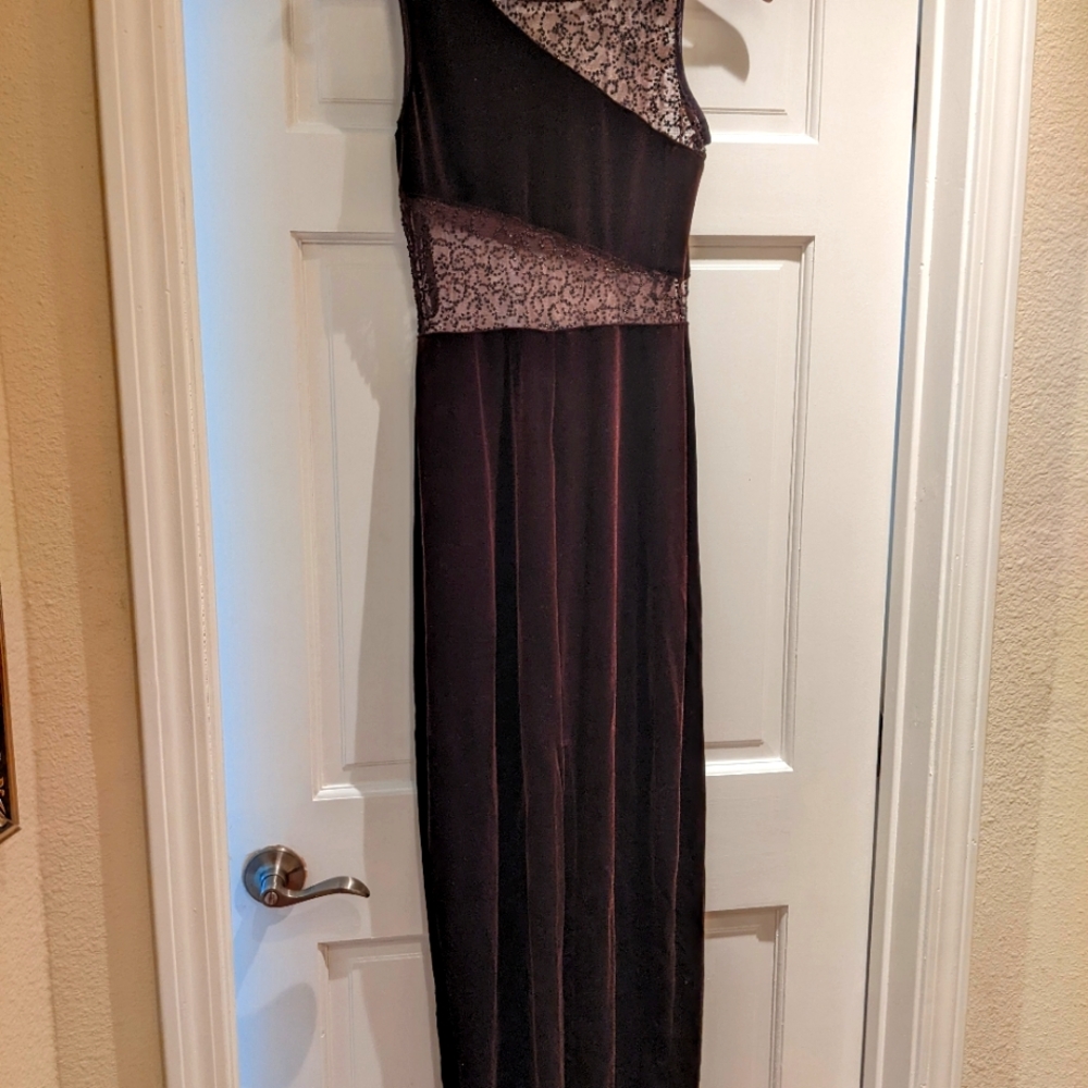 Evening Dress Chocolate Brown Velour